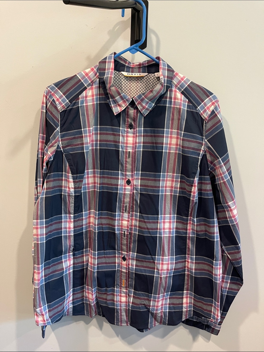 Women’s Orvis Plaid Button-Down Blouse * Sz L * NWOT